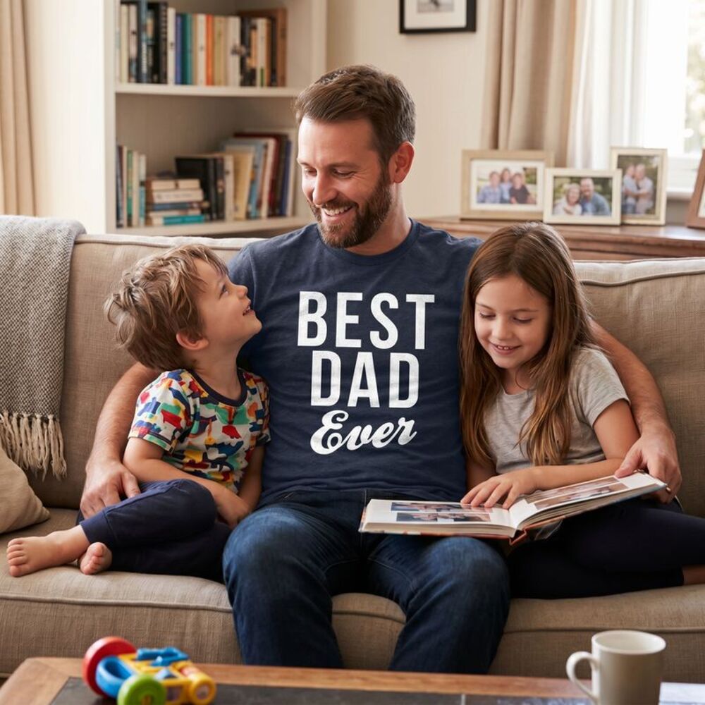 Mens Best Dad Ever Script Funny T shirts for Dads Hilarious Novelty Shirts Gift - Picture 3 of 5